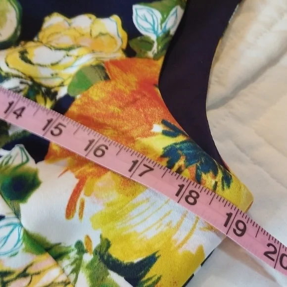 Db established 1962 | Navy Yellow Floral Fit and Flare Dress - Picture 6 of 10